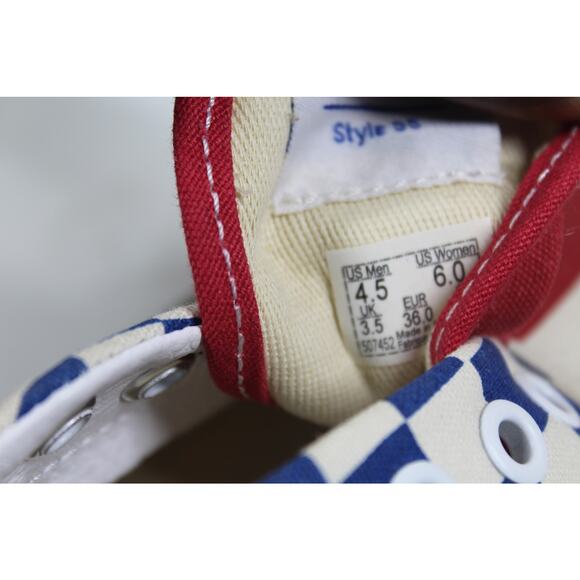 Vans Era 95 Anaheim Factory Red Stripes Blue Checkers, Men’s 4.5, Women’s 6 - Picture 5 of 6